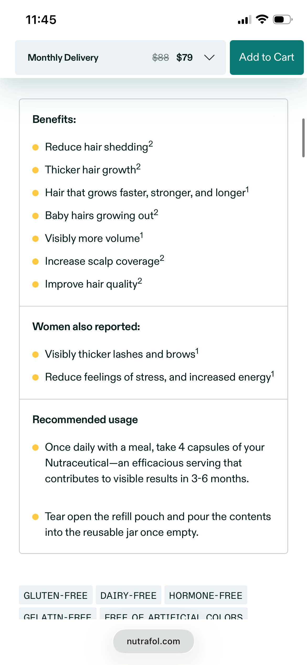 NUTRAFOL Women’s Vegan Hair Growth Pack